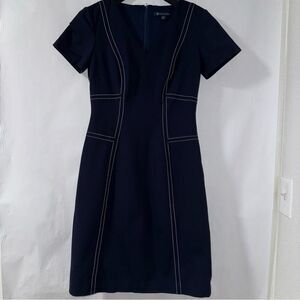 Brook Brothers Point Contrast Stitching Dress Navy Size 6